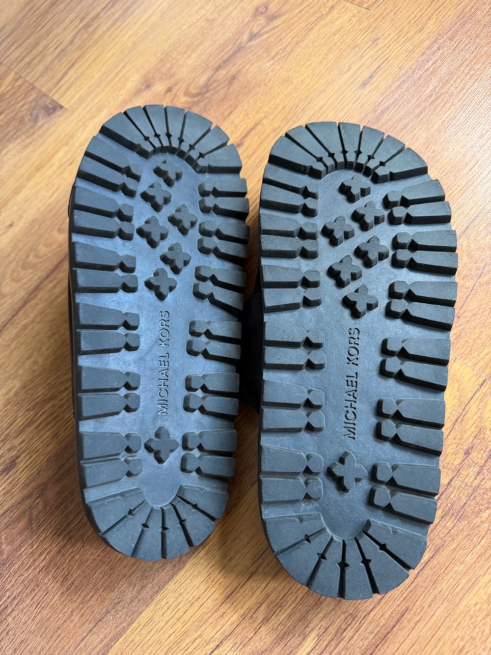 Michael Kors Black Leather Double-Buckle Slide Sandals - Picture 5 of 5